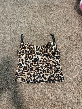 Leopard Print Cami Tank Top - Brown